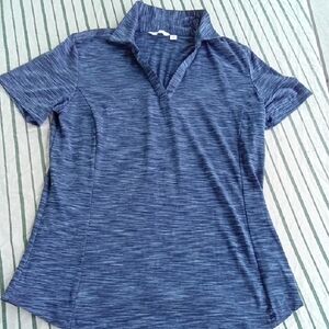 Woman's L Lady Hagen Blue Fitted Polo Shirt